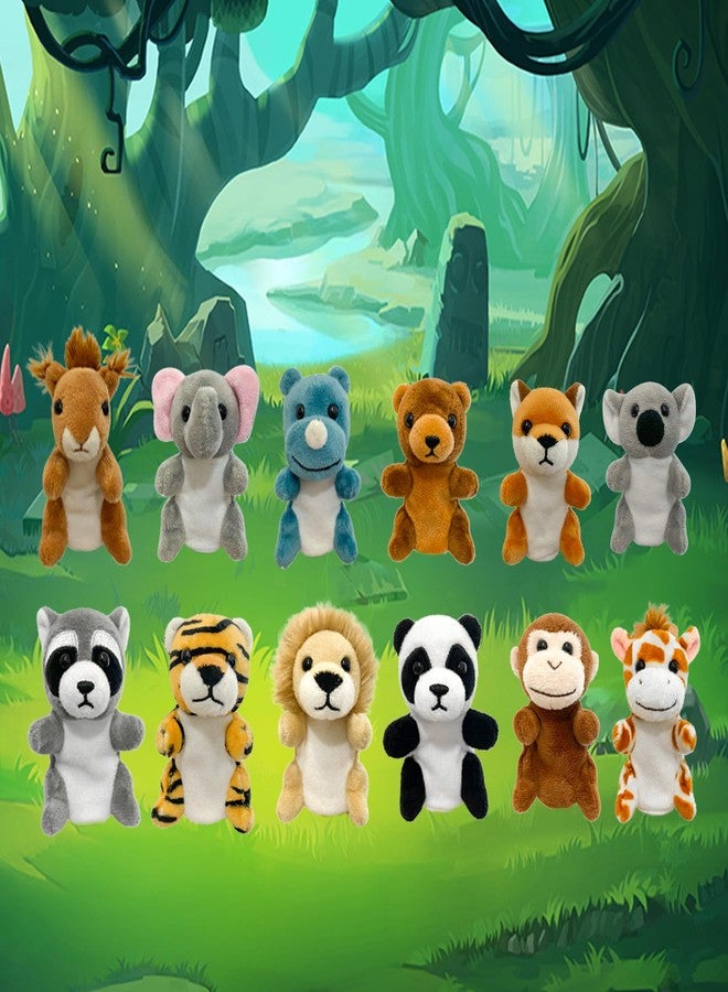 JUSTQUNSEEN 12Pcs Finger Puppets Set Jungle, Soft Plush Toy for Kids Realistic Jungle Plush Animal Finger Puppet Role-Playing Story Finger Puppet Animal Soft Toy for Kids - Image 4